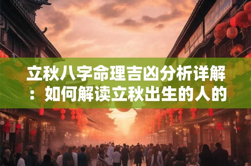 立秋八字命理吉凶分析详解：如何解读立秋出生的人的命运