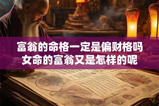 富翁的命格一定是偏财格吗女命的富翁又是怎样的呢