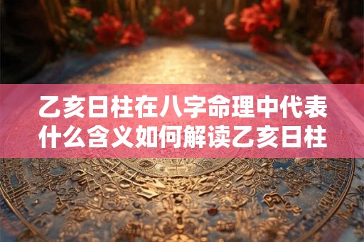乙亥日柱在八字命理中代表什么含义如何解读乙亥日柱的命理特征