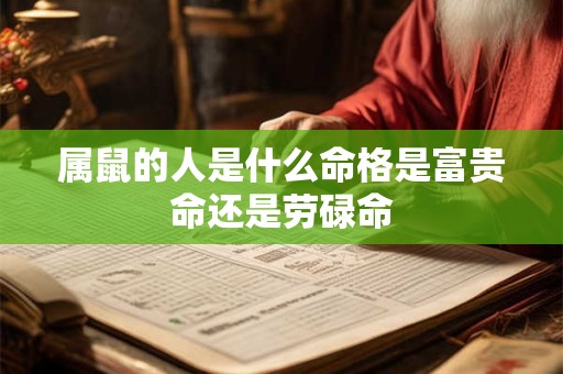 属鼠的人是什么命格是富贵命还是劳碌命