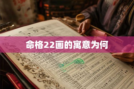 命格22画的寓意为何