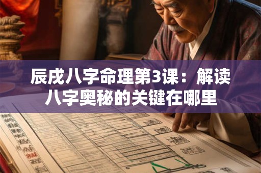 辰戌八字命理第3课：解读八字奥秘的关键在哪里