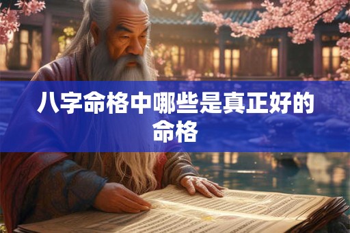 八字命格中哪些是真正好的命格