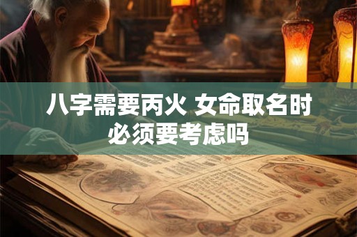 八字需要丙火 女命取名时必须要考虑吗