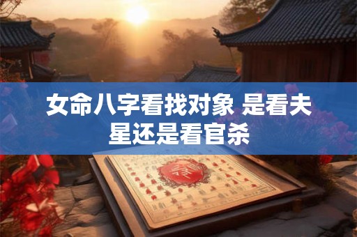 女命八字看找对象 是看夫星还是看官杀
