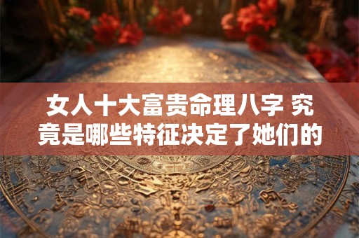 女人十大富贵命理八字 究竟是哪些特征决定了她们的命运
