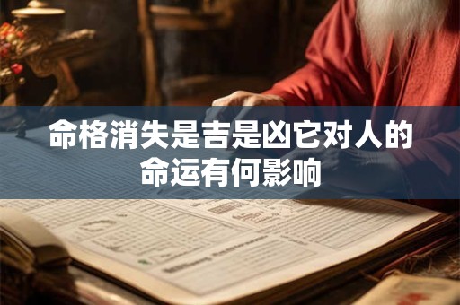 命格消失是吉是凶它对人的命运有何影响