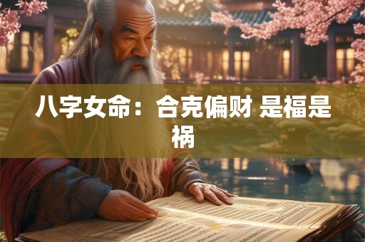 八字女命：合克偏财 是福是祸