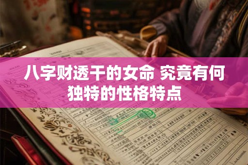 八字财透干的女命 究竟有何独特的性格特点