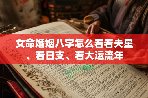 女命婚姻八字怎么看看夫星、看日支、看大运流年
