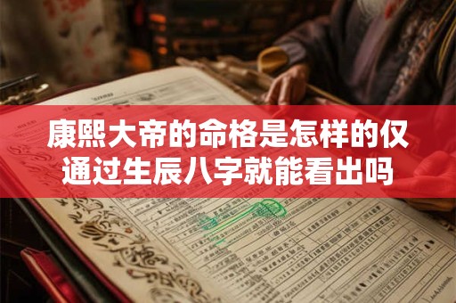 康熙大帝的命格是怎样的仅通过生辰八字就能看出吗