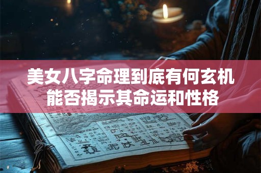 美女八字命理到底有何玄机 能否揭示其命运和性格