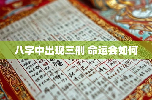 八字中出现三刑 命运会如何