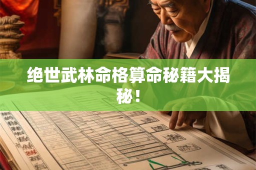 绝世武林命格算命秘籍大揭秘！