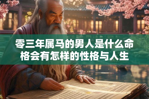 零三年属马的男人是什么命格会有怎样的性格与人生