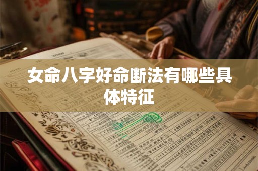女命八字好命断法有哪些具体特征