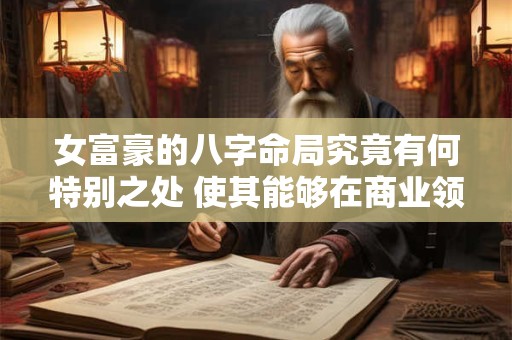 女富豪的八字命局究竟有何特别之处 使其能够在商业领域取得如此巨大的成功