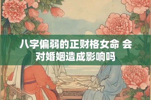 八字偏弱的正财格女命 会对婚姻造成影响吗