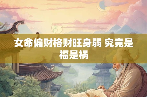 女命偏财格财旺身弱 究竟是福是祸