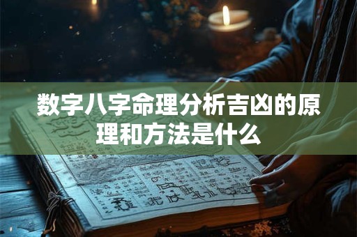 数字八字命理分析吉凶的原理和方法是什么
