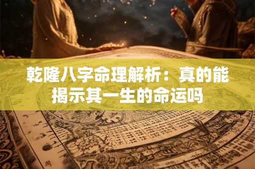 乾隆八字命理解析：真的能揭示其一生的命运吗