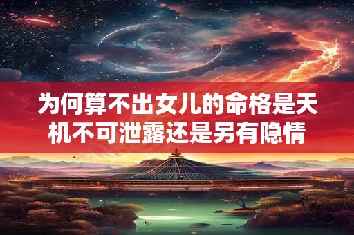 为何算不出女儿的命格是天机不可泄露还是另有隐情