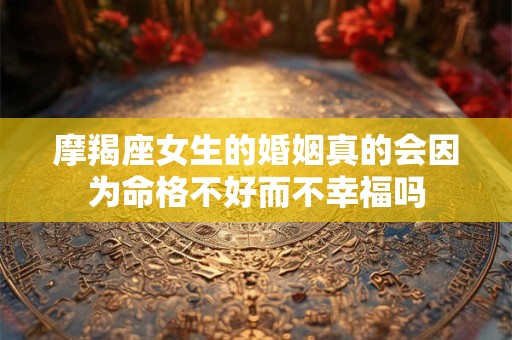 摩羯座女生的婚姻真的会因为命格不好而不幸福吗