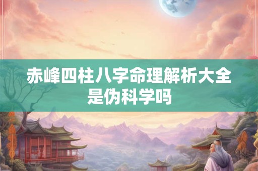 赤峰四柱八字命理解析大全是伪科学吗