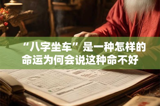 “八字坐车”是一种怎样的命运为何会说这种命不好