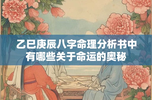 乙巳庚辰八字命理分析书中有哪些关于命运的奥秘