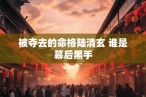 被夺去的命格陆清玄 谁是幕后黑手