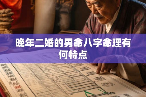 晚年二婚的男命八字命理有何特点