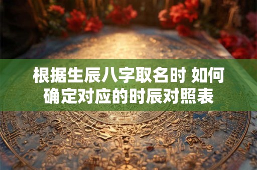 根据生辰八字取名时 如何确定对应的时辰对照表