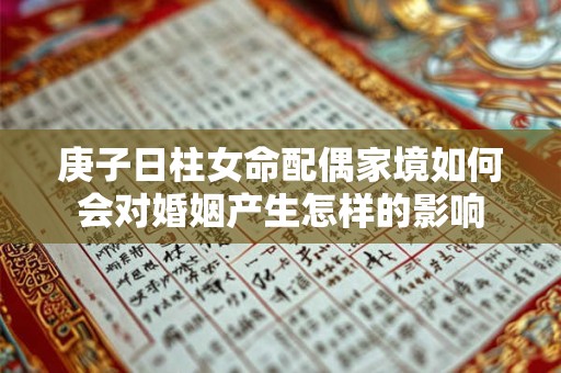 庚子日柱女命配偶家境如何会对婚姻产生怎样的影响