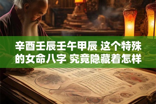 辛酉壬辰壬午甲辰 这个特殊的女命八字 究竟隐藏着怎样的命运密码