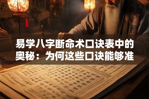 易学八字断命术口诀表中的奥秘：为何这些口诀能够准确预测命运