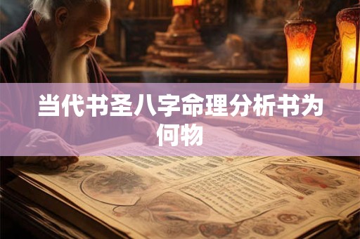 当代书圣八字命理分析书为何物