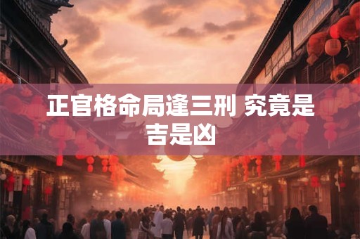 正官格命局逢三刑 究竟是吉是凶
