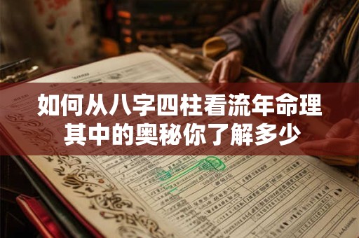 如何从八字四柱看流年命理 其中的奥秘你了解多少
