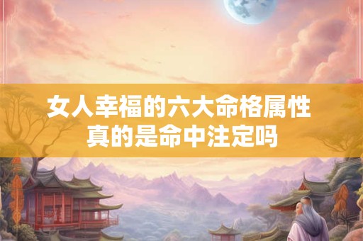 女人幸福的六大命格属性 真的是命中注定吗