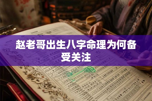 赵老哥出生八字命理为何备受关注