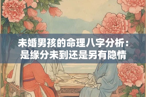 未婚男孩的命理八字分析：是缘分未到还是另有隐情