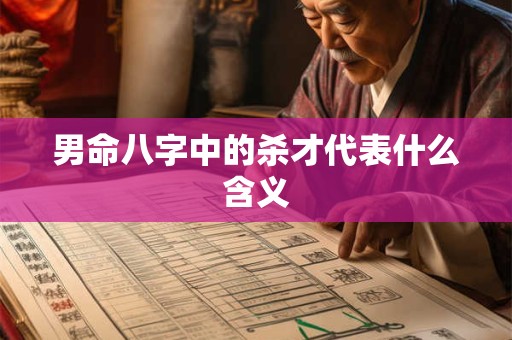 男命八字中的杀才代表什么含义
