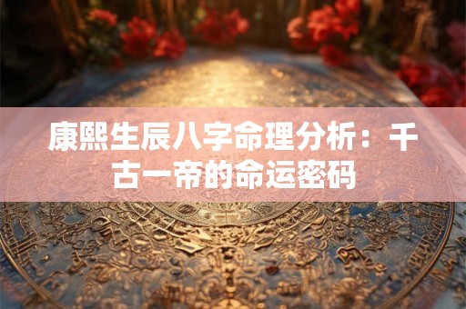 康熙生辰八字命理分析：千古一帝的命运密码