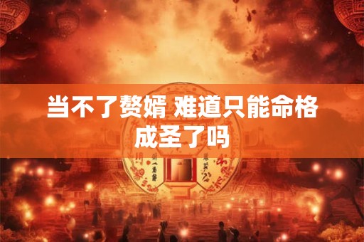 当不了赘婿 难道只能命格成圣了吗