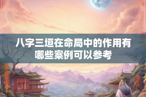 八字三垣在命局中的作用有哪些案例可以参考