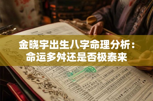 金晓宇出生八字命理分析：命运多舛还是否极泰来