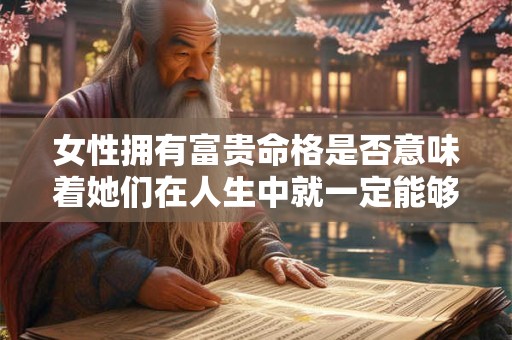 女性拥有富贵命格是否意味着她们在人生中就一定能够顺遂无忧