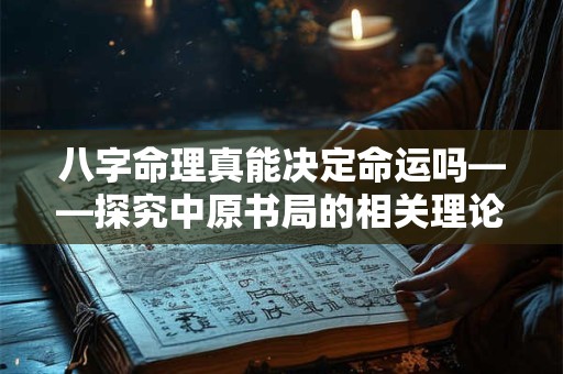 八字命理真能决定命运吗——探究中原书局的相关理论