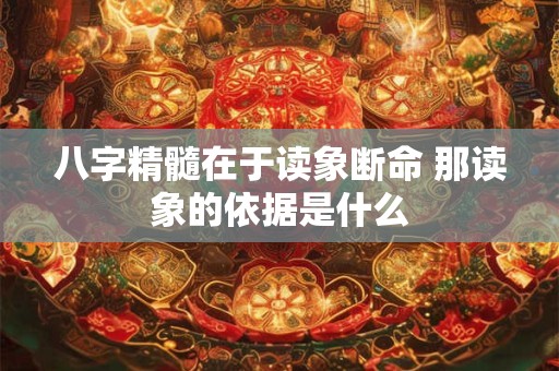 八字精髓在于读象断命 那读象的依据是什么